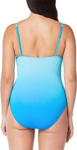 Bleu Rod Beattie Women's Surf Blue Coast To Coast Shirred One Piece Swimsuit 12