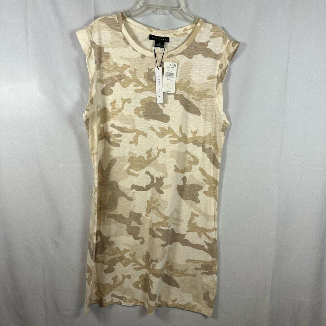 Sanctuary Women's Sand Dune Camouflage Pullover Easy Way Tank Dress Size Large