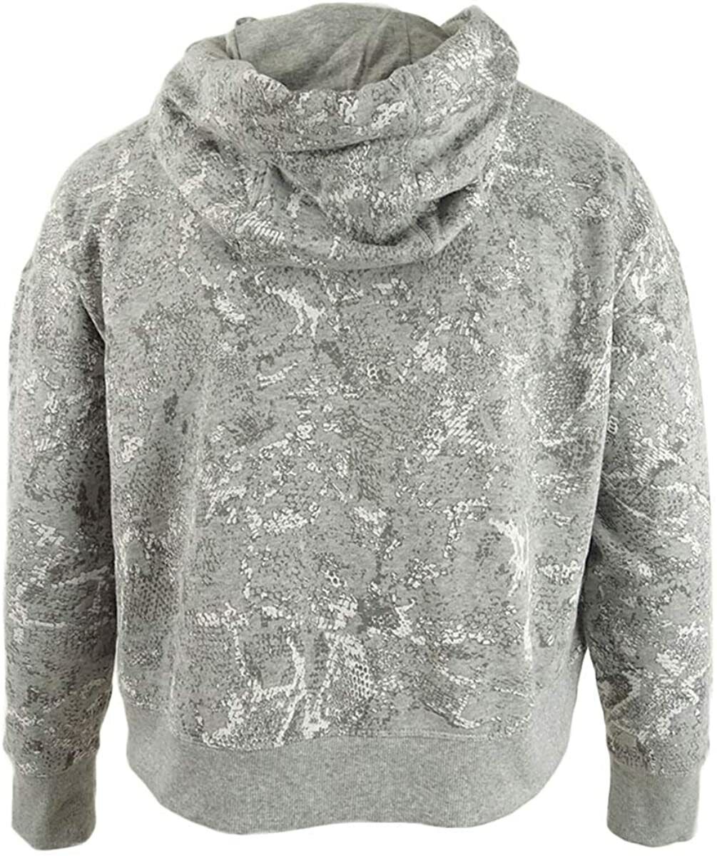 Calvin Klein Women's Gray Snake Print Fitness Running Pullover Hoodie Size XXL