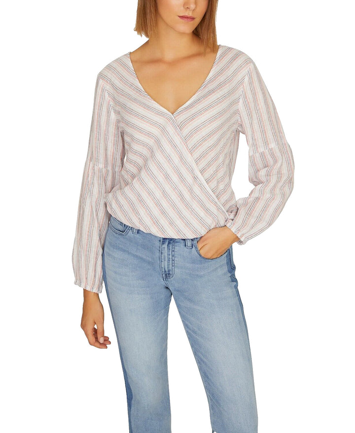 Sanctuary Women's Sand Dune Striped Wrap Top Multicolor L