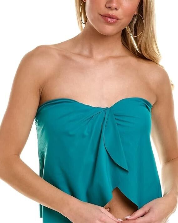 Vince Camuto Women's 350 Riviera Draped Bandeau Tankini Swimsuit Top Size M