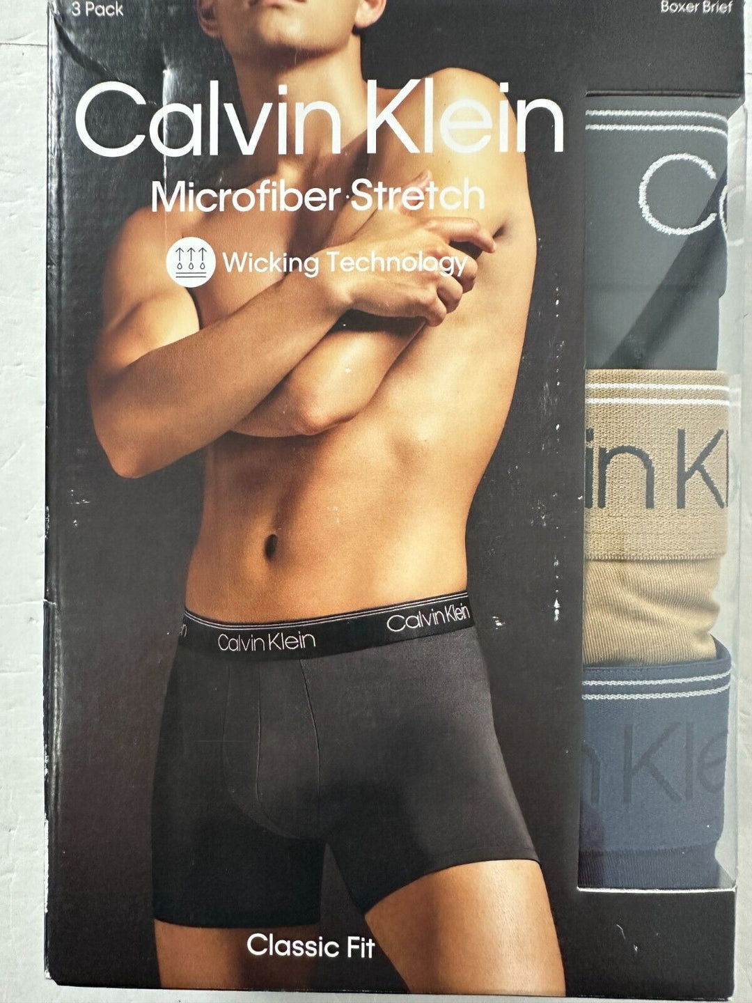 Calvin Klein Cotton Stretch Wicking Technology Classic Boxer Brief Size M 3 Pack