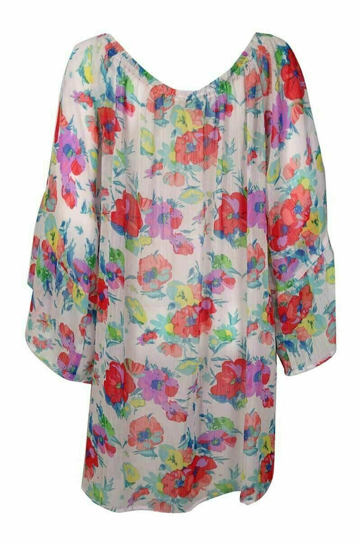 Bleu Rod Beattie Women's Floral Swim Cover White/Multicolor Large