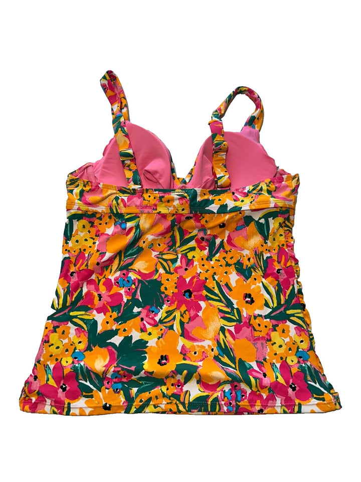 Anne Cole Women's Multi Sunshine Floral Underwire Twist Tankini Top Size 34C/36B