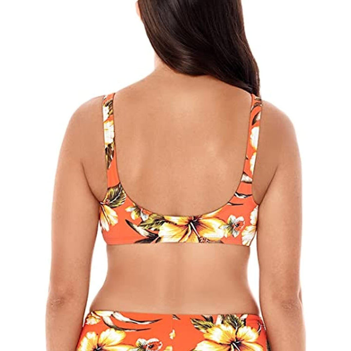 Skinny Dippers Women's 6533350 Orange Floral Bikini Swim Top Size Small