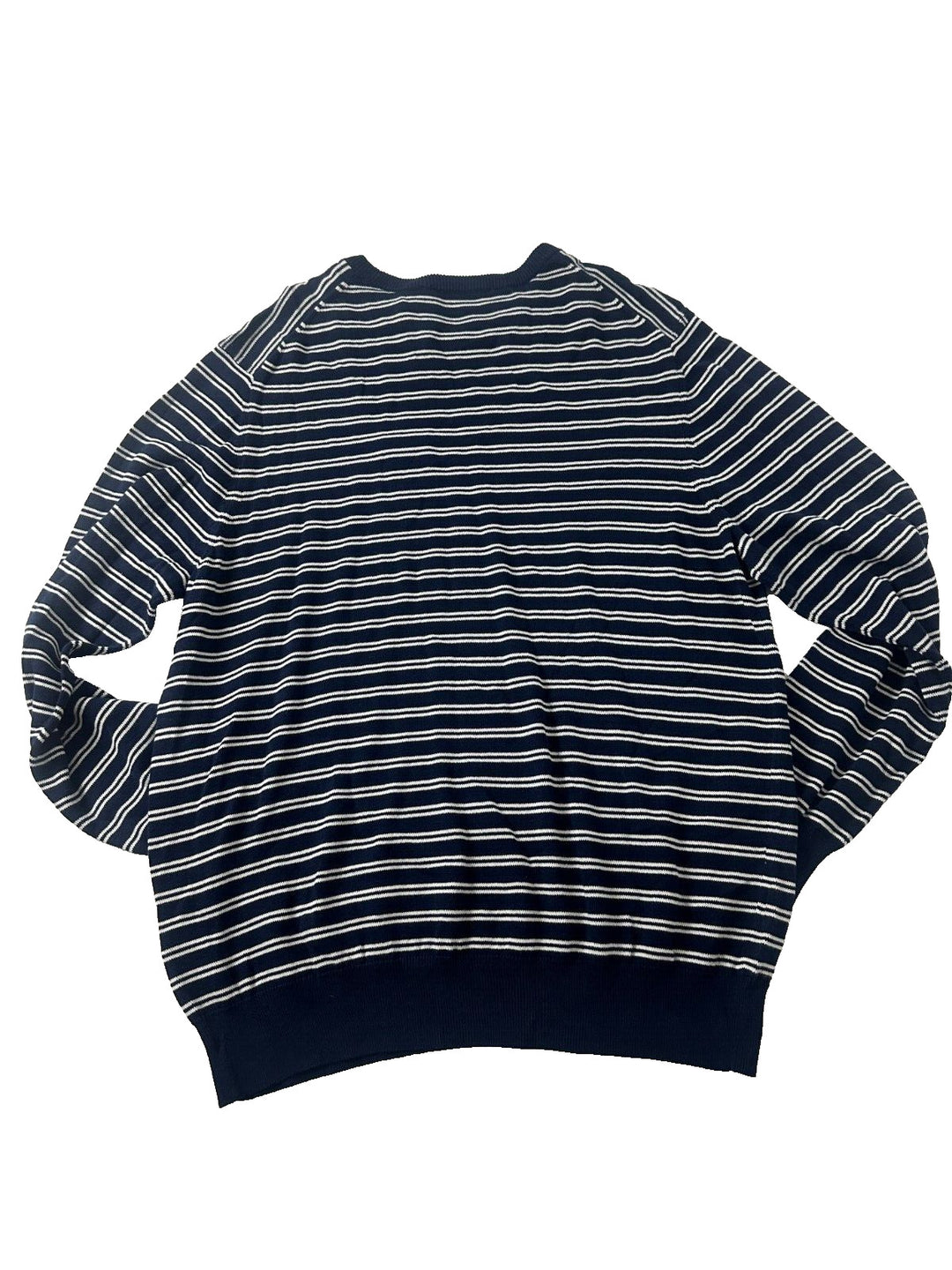 Vineyard Vines Mens Nautical Navy Cotton Cash Striped Crew Neck Sweater Size XL